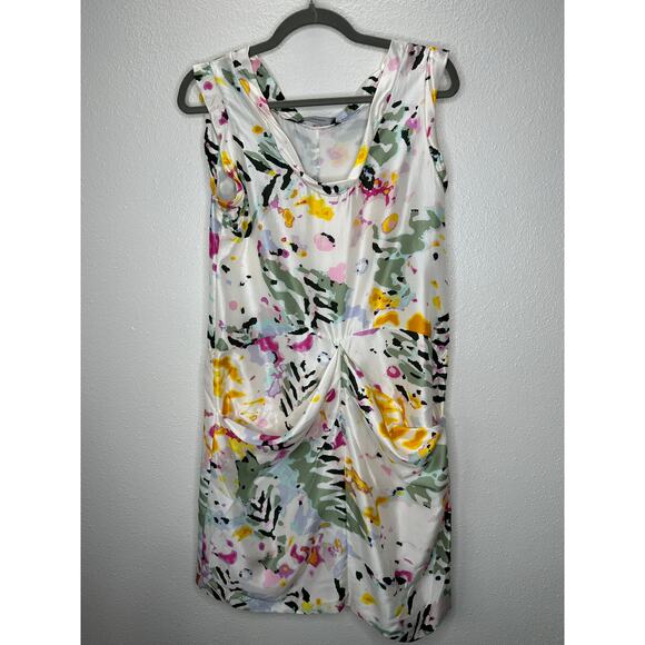 Thakoon White Floral Print Sleeveless Silk Sheath Mini Dress 6 - Picture 5 of 15
